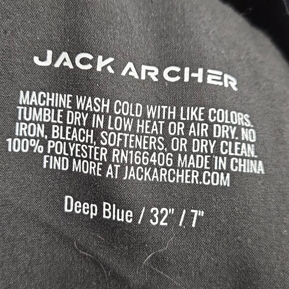 Jack Archer Shorts Mens 32 deep Blue Tech Performance 7 Inch Inseam Athletic - Picture 8 of 9